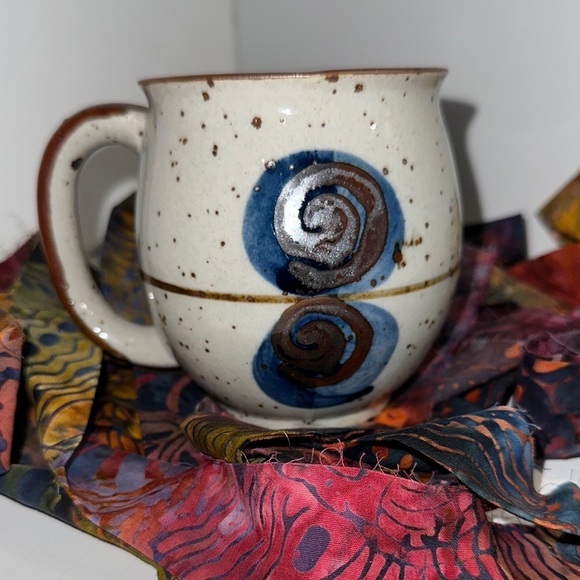 Vtg Otagiri Speckled Stoneware Cobalt Blue  Coffee Cup Mug Boho - Picture 2 of 9